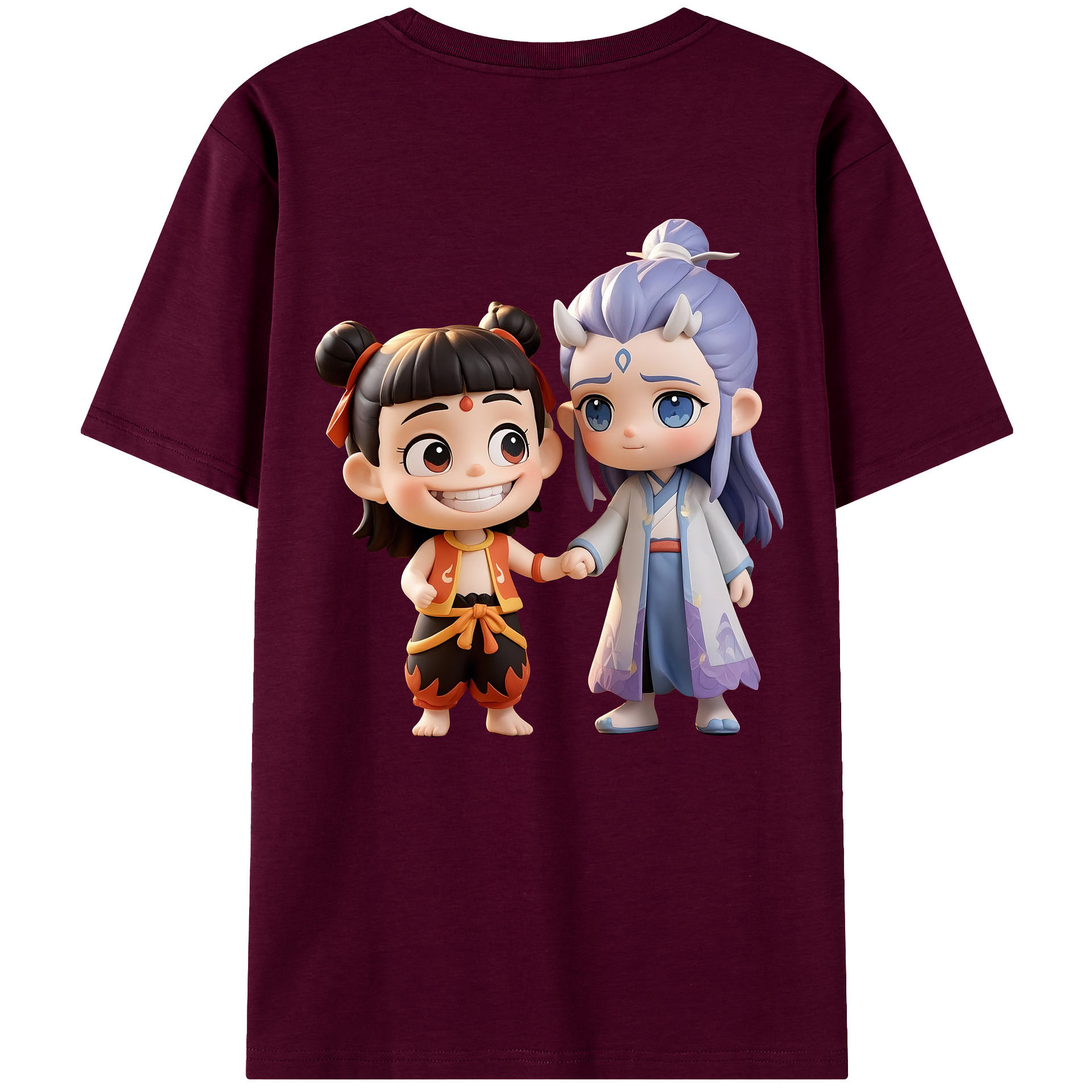 （画像用） Ne Zha 2 ナタ 魔童の大暴れ レディース半袖Tシャツ(バックプリント)